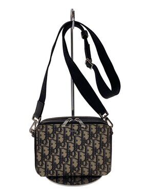 Christian Dior Shoulder Bag Black All over Oblique